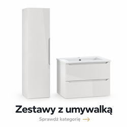 Zestaw mebli łazienkowych z umywalką wpuszczaną