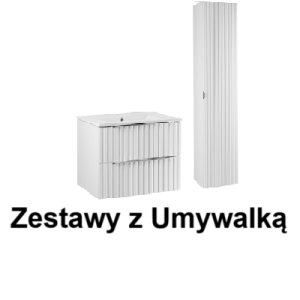Zestaw mebli łazienkowych z umywalką wpuszczaną